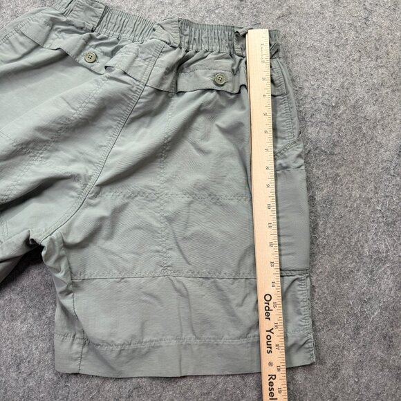 AFTCO Shorts Men 32 Green Nylon Cargo Elastic 8" M01 Original Fishing b118 - Picture 11 of 14